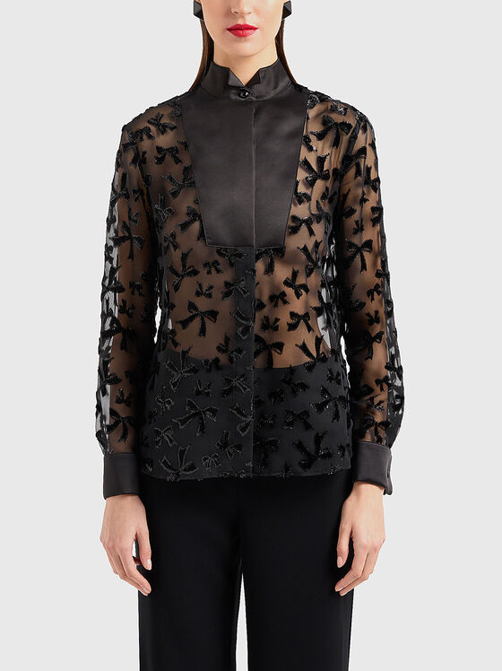 Long sleeved shirt with sheer effect - 1