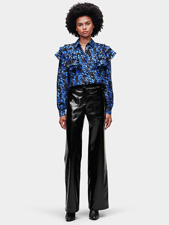 Trousers with lacquered effect - 1