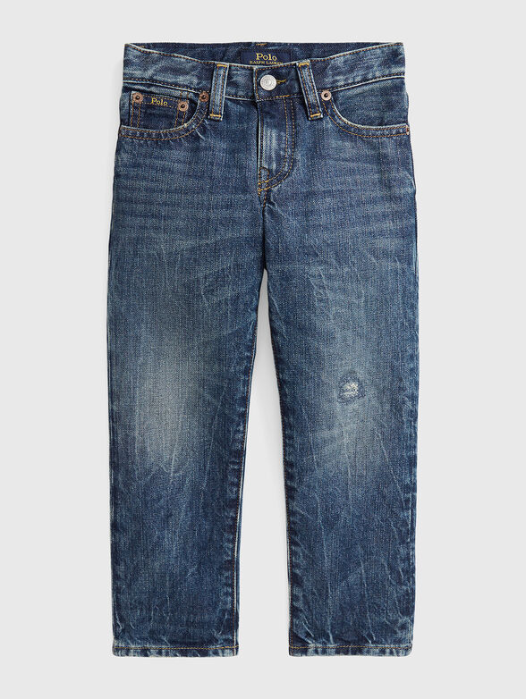 Cotton jeans with logo detail - 1