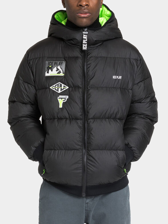Padded jacket with applique - 1