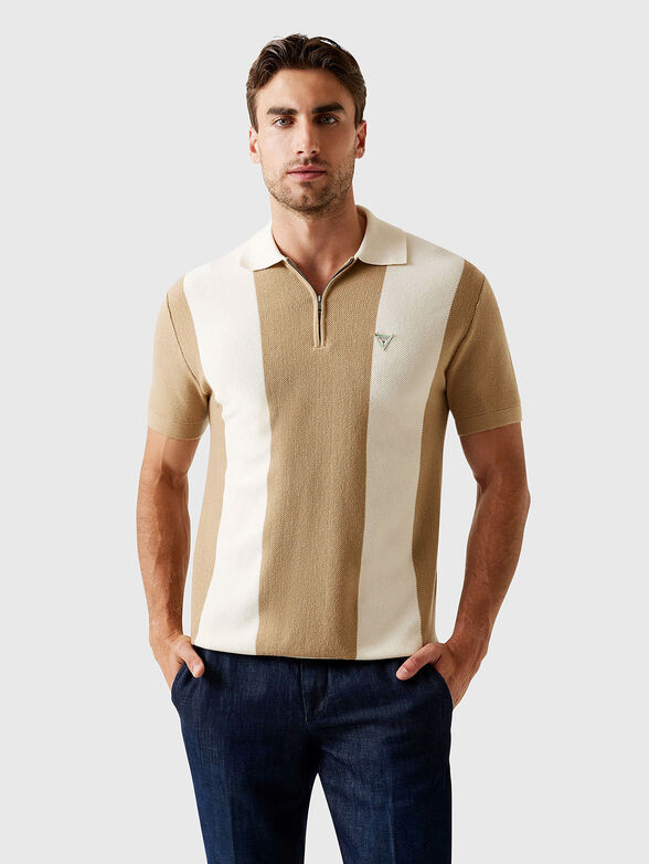 Wool blend polo shirt with zip - 1
