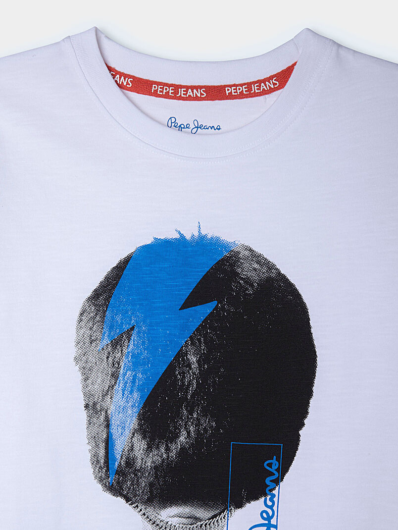 CLARENCE white T-shirt with print - 3