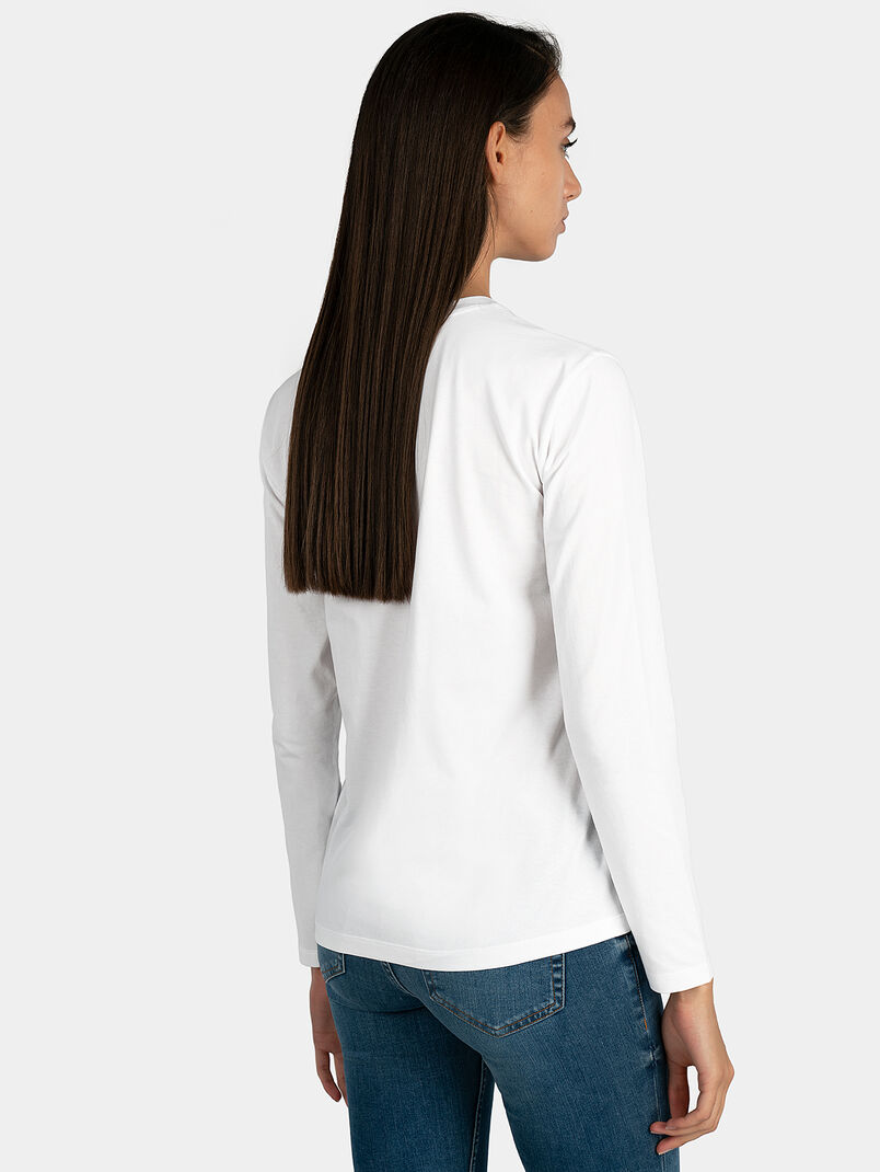 Black cotton blouse with colorful print - 3