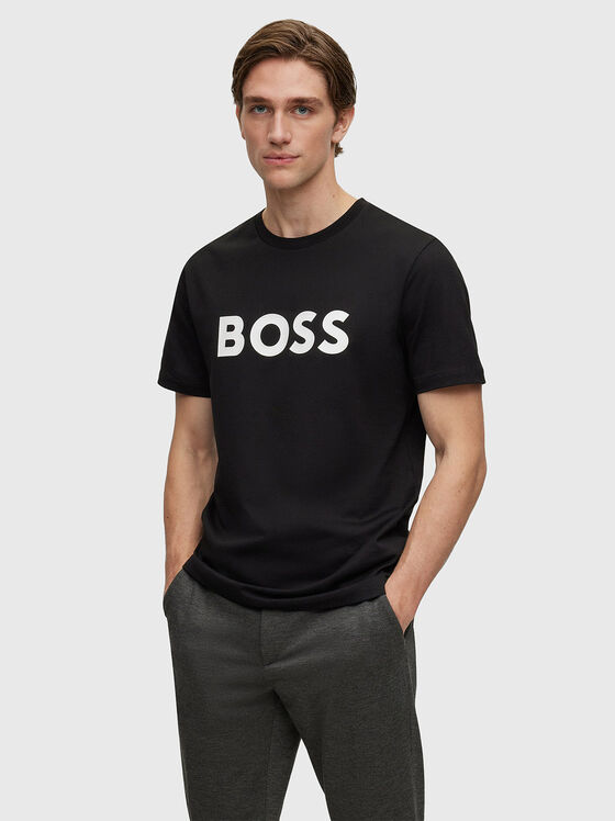 Cotton T-shirt TIBURT with contrast logo print - 1