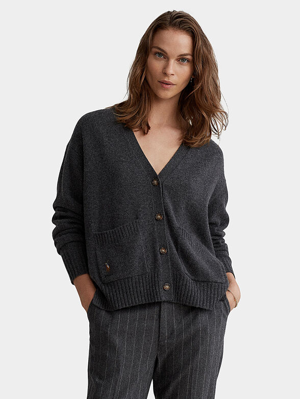 Cardigan with buttons and pockets - 1