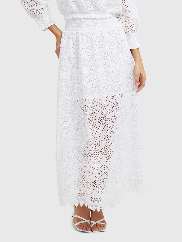 SANGALLO black maxi skirt with embroidery - 1