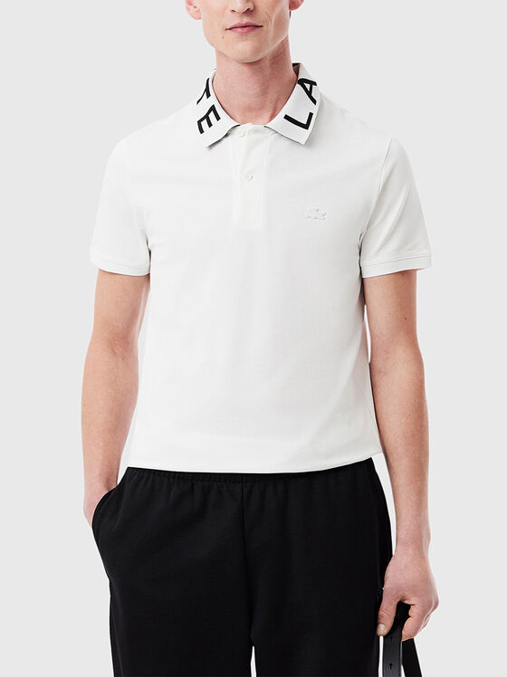 Black polo shirt with accent collar - 1