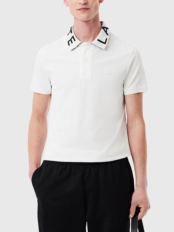 Black polo shirt with accent collar - 1