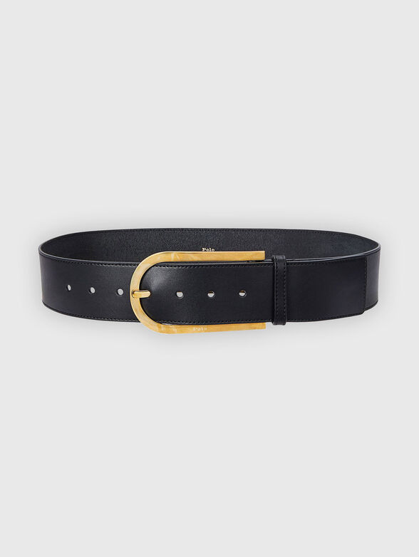 Elongated buckle leather belt - 1
