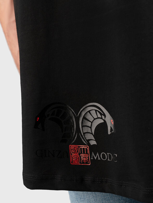 Black oversized cotton T-shirt - 4