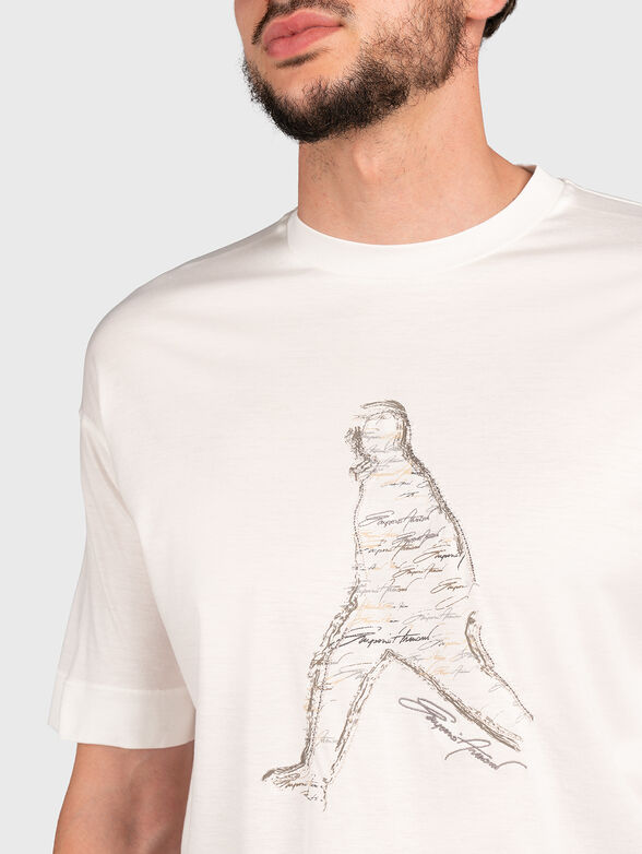 Dark blue T-shirt with art detail - 4