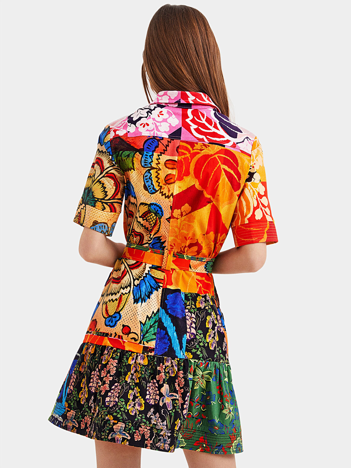 Shirt dress with multicolor print brand DESIGUAL