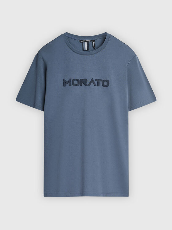 Cotton T-shirt with oval neckline - 1