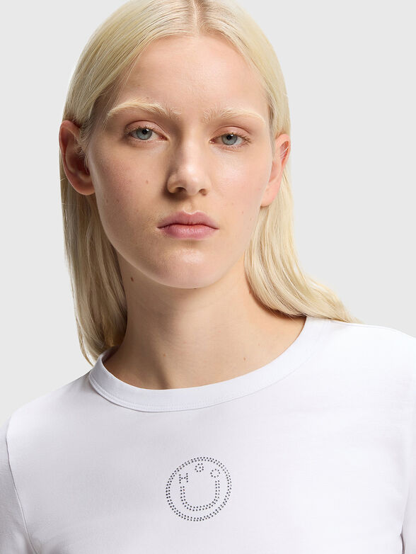 Cropped blouse with rhinestones - 4