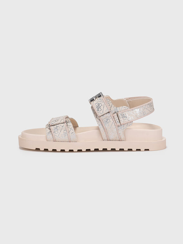 FABELIS beige sandals with logo accent - 4