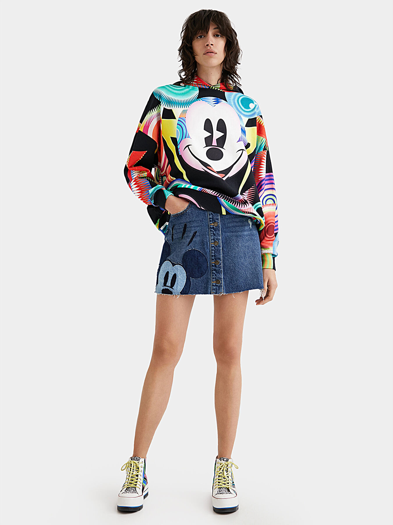 Multicolor sweatshirt with Mickey Mouse print brand DESIGUAL
