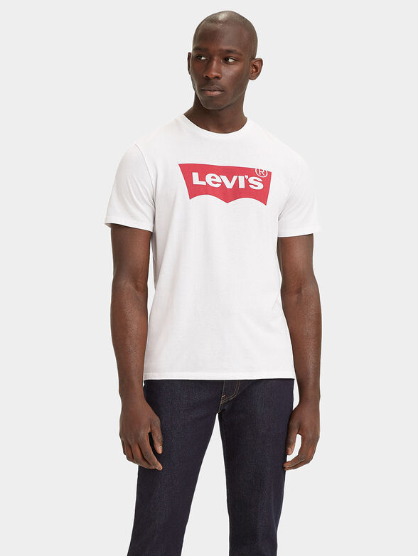 Levi&rsquo;s&reg; white cotton T-shirt with contrasting logo - 1