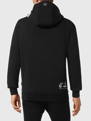 Black hooded sweatshirt with rhinestones - 2