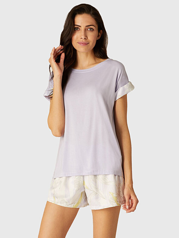 SHEER Cropped pyjamas with contrasting details - 1