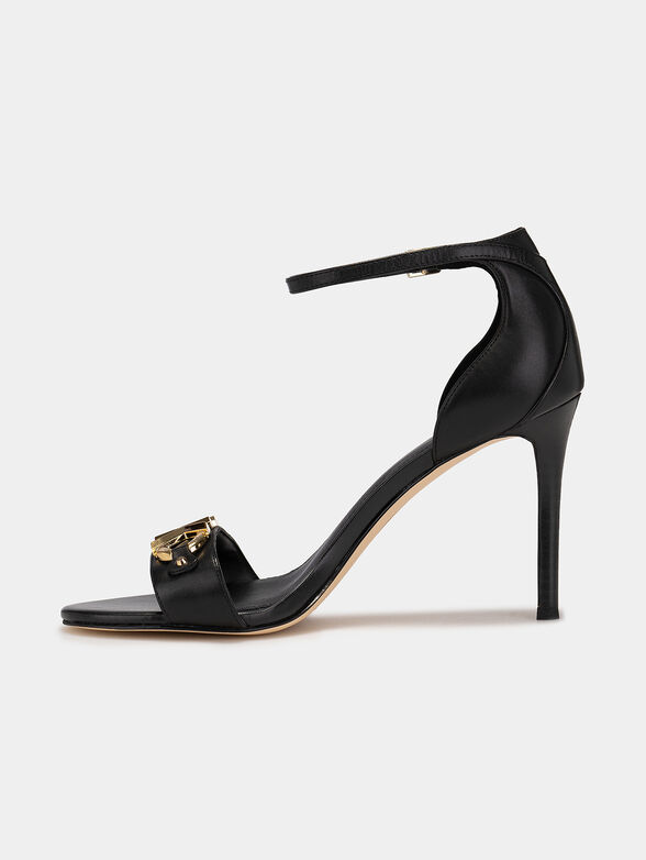 IZZY black leather sandals  - 4