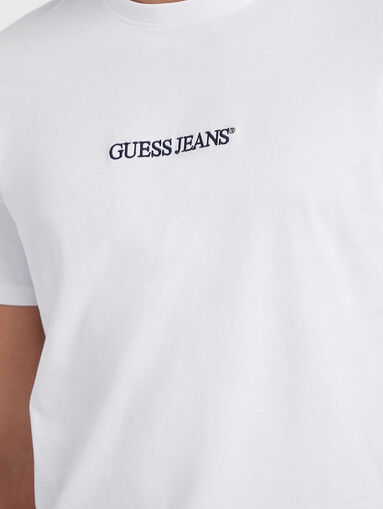 Navy blue T-shirt with logo inscription - 4