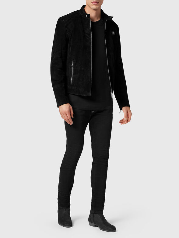 Beige suede biker jacket - 2