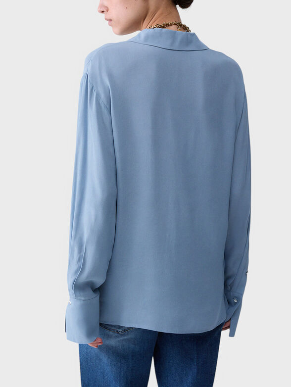 Blue viscose shirt - 2