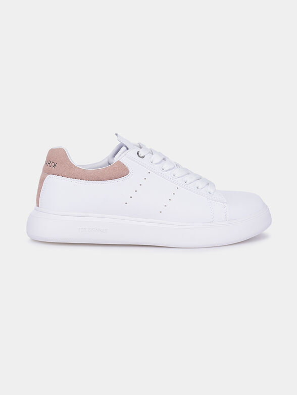 White sneakers with contrasting heel - 1