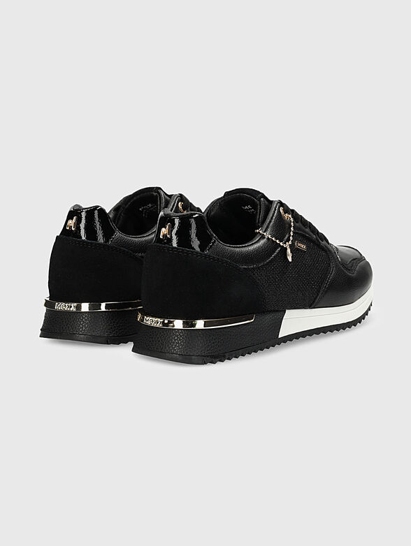 FLEUR black sports shoes with gold-colored accents - 3