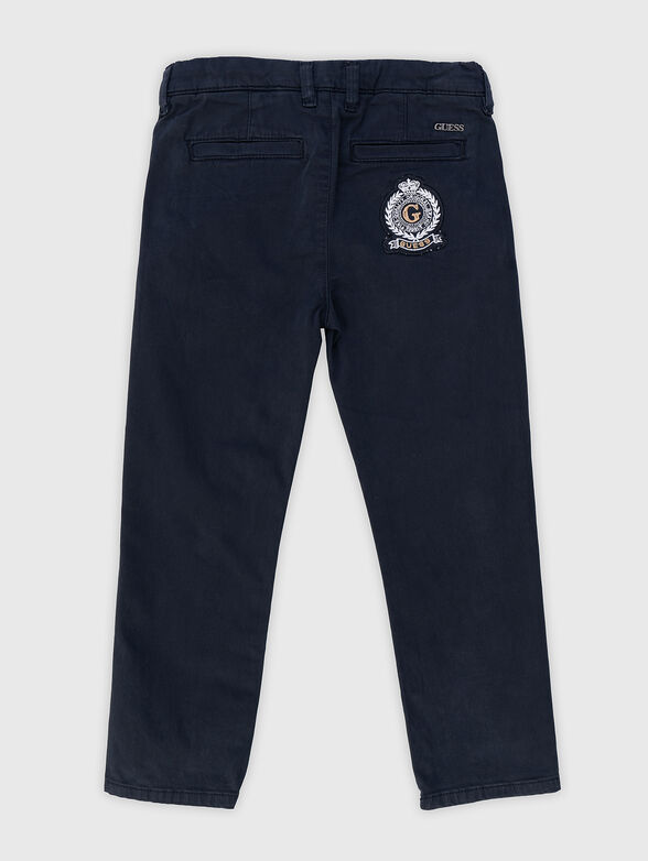 Dark blue trousers with logo embroidery - 2