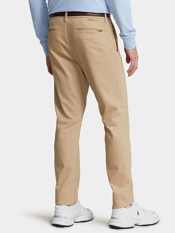 Cotton blend trousers in beige - 2