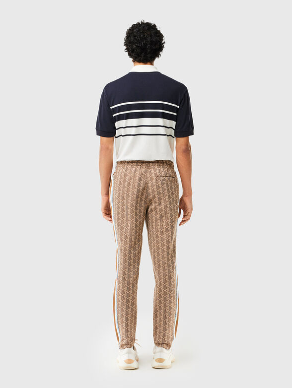 Brown sports trouser with monogram print - 2