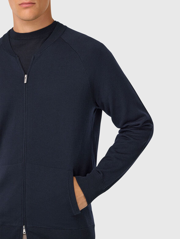 Wool sweatshirt with double zip - 4