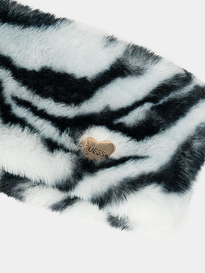 Faux fur headband with animal print - 3