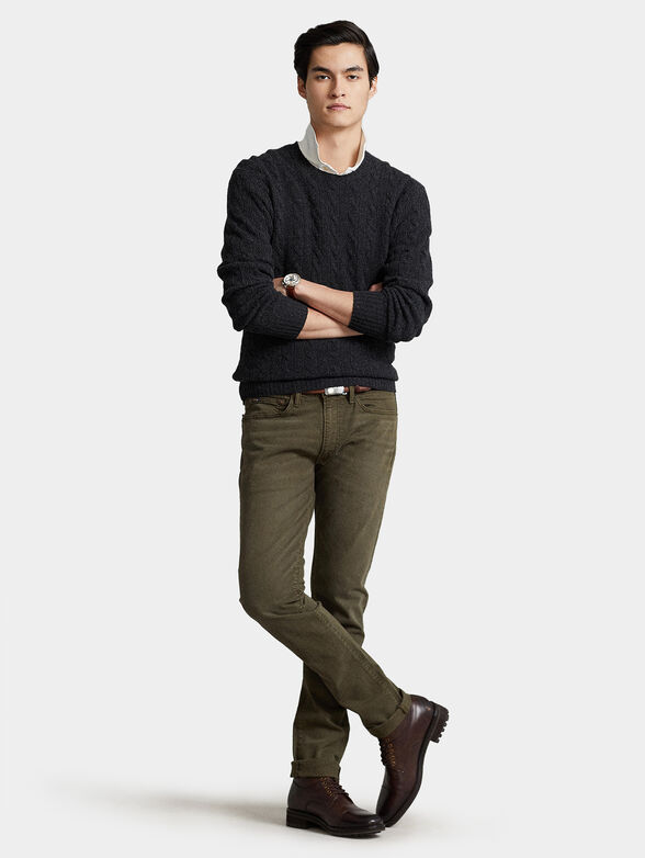 Grey sweater with logo embroidery - 4