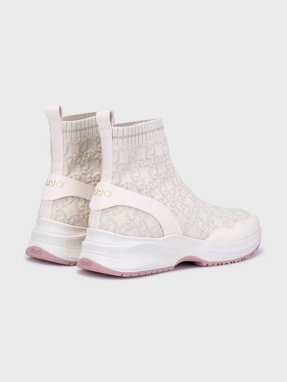 High sports shoes in ecru color - 3