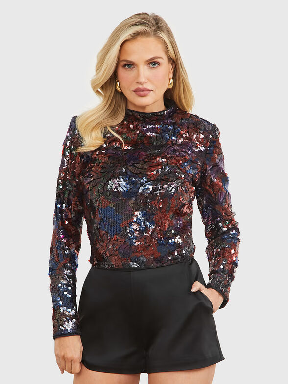 JASMINE blouse with floral motifs and sequins - 1