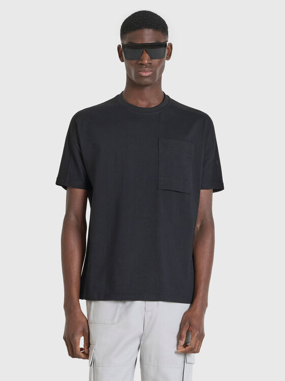 Cotton T-shirt with oval neckline - 1