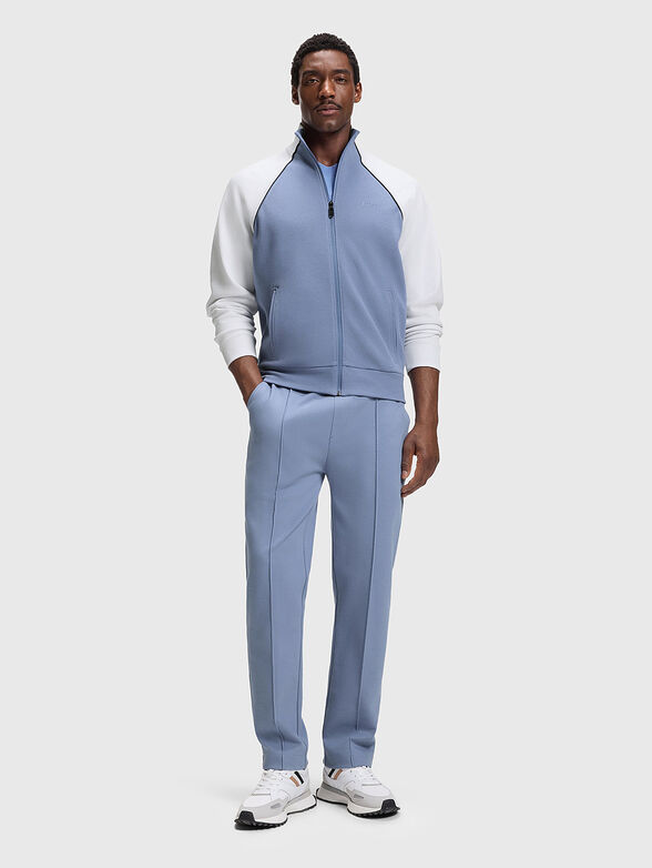 Cotton blend sweatshirt with contrast piping - 2