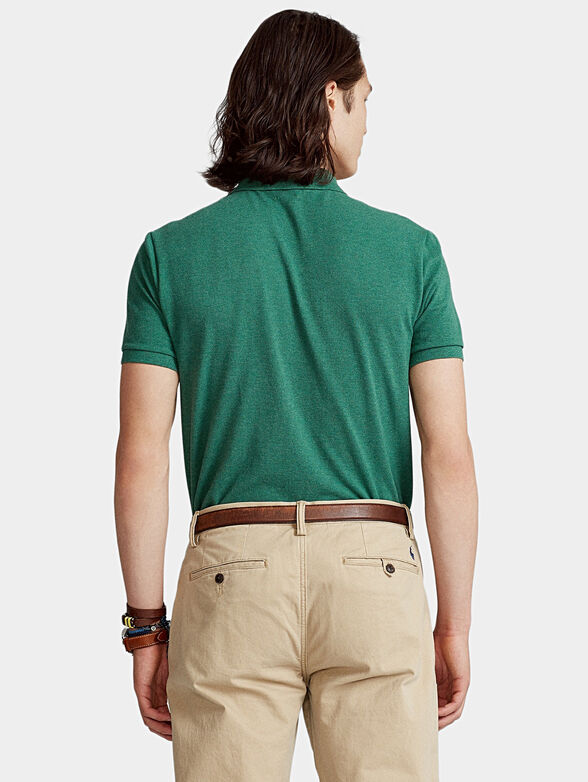 Green cotton polo-shirt  - 2