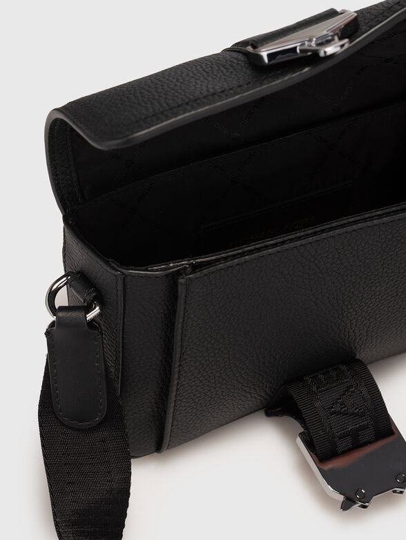 Leather crossbody bag with logo detail - 5