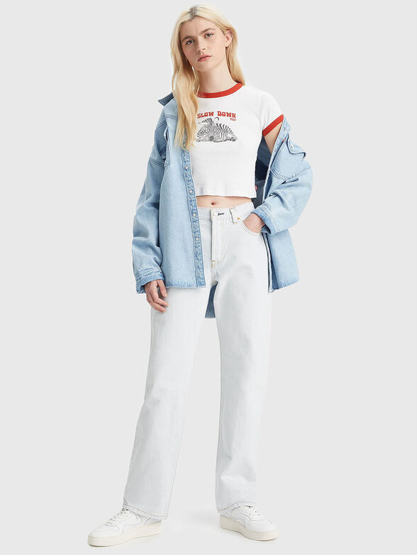 White T-shirt with accent print - 1