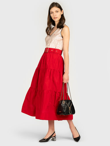 Red flared skirt - 5