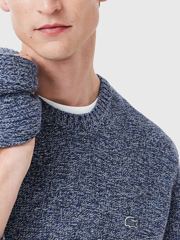 Sweater with oval neckline - 4