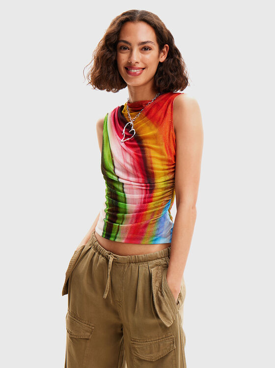 Top with multicoloured print - 1