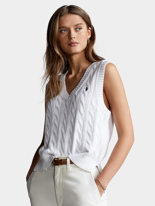Knitted sleeveless sweater - 1