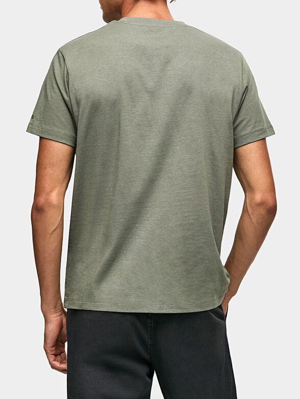 AARON green T-shirt with logo inscription - 3