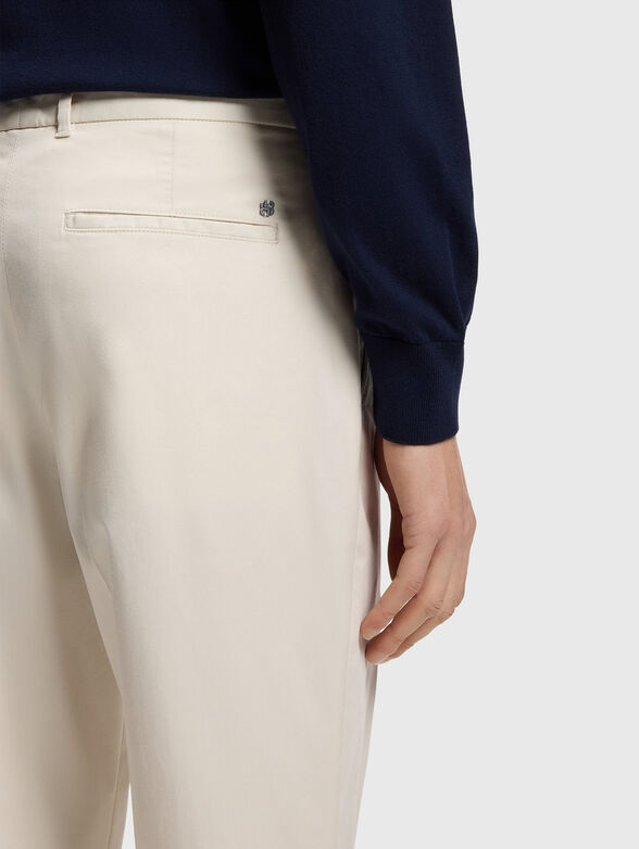 Slim fit cotton blend trousers - 3