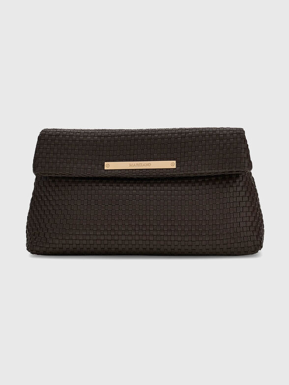 Genuine leather clutch with logo detail - 1
