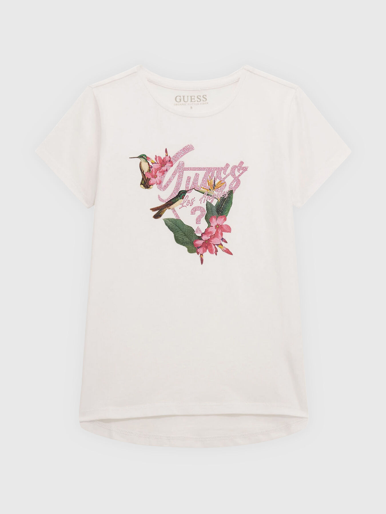 Cotton T shirt with multicolor print brand GUESS Globalbrandsstore en